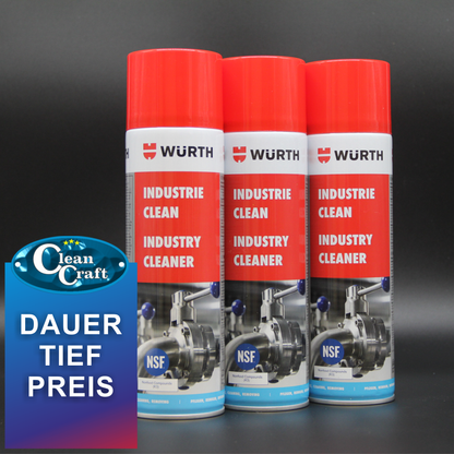 3 er Set - Industrie Clean von WÜRTH 500ml - Spezialreiniger