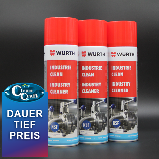 3 er Set - Industrie Clean von WÜRTH 500ml - Spezialreiniger