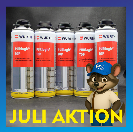 5x WÜRTH Purlogic TOP 1 K Pistolenschaum Betongrau ( Bauschaum, Montageschaum )