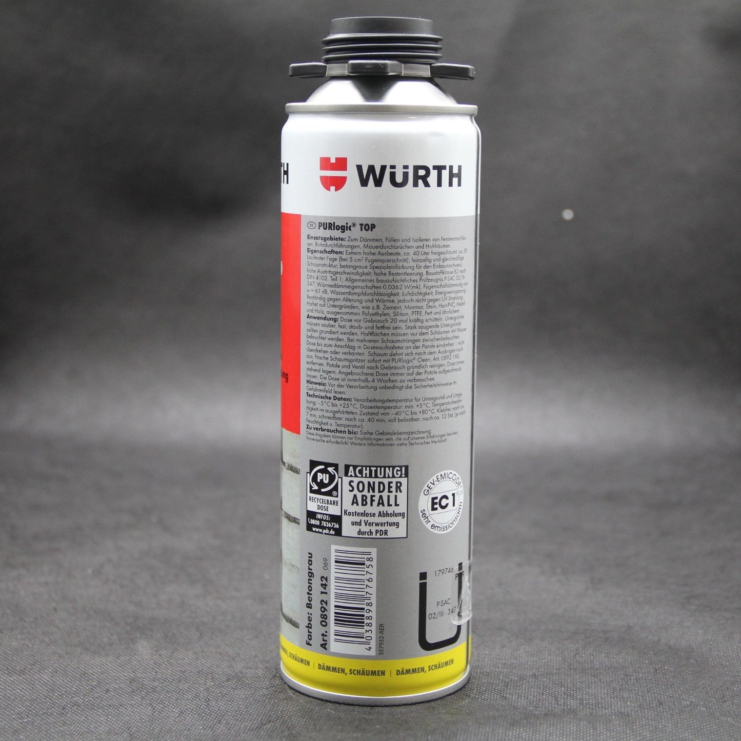 15x 1K-Pistolenschaum Purlogic TOP von WÜRTH ( Bauschau, Montageschaum )