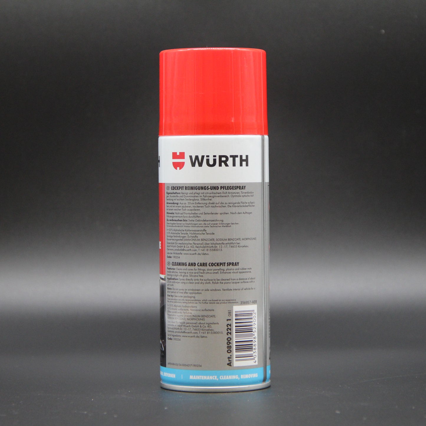 Cockpitspray Pflege u. Reinigung fürs Auto und frischt die Farbe auf.
